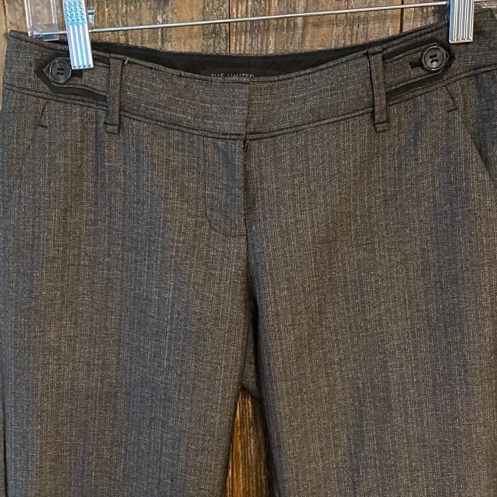 The Limited Sz 0 Brown Pin Stripes Drew Fit Career Workwear Casual Pants - Picture 3 of 11